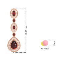Dangling Halo Pear & Marquise Earrings