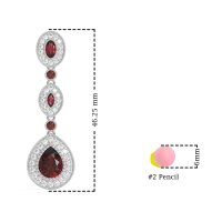 Dangling Halo Pear & Marquise Earrings