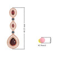 Dangling Halo Pear & Marquise Earrings