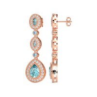 Dangling Halo Pear & Marquise Earrings