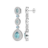 Dangling Halo Pear & Marquise Earrings