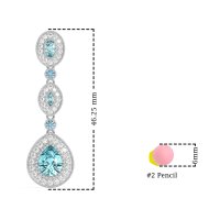 Dangling Halo Pear & Marquise Earrings