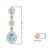 Dangling Halo Pear & Marquise Earrings