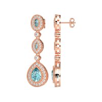Dangling Halo Pear & Marquise Earrings