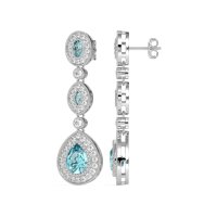 Dangling Halo Pear & Marquise Earrings