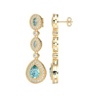 Dangling Halo Pear & Marquise Earrings