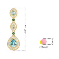 Dangling Halo Pear & Marquise Earrings