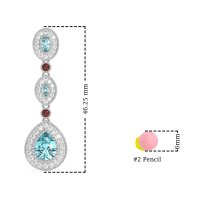 Dangling Halo Pear & Marquise Earrings