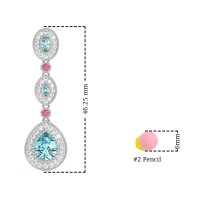 Dangling Halo Pear & Marquise Earrings