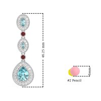 Dangling Halo Pear & Marquise Earrings
