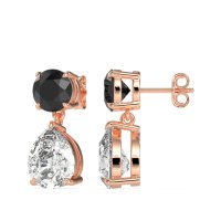 Round and Pear Drop Earrings