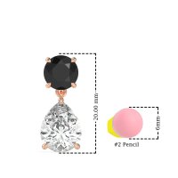 Round and Pear Drop Earrings