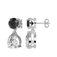 Round and Pear Drop Earrings