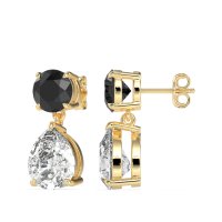 Round and Pear Drop Earrings