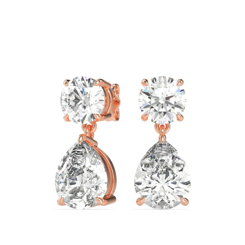 Round and Pear Drop Earrings
