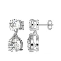 Round and Pear Drop Earrings