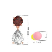 Round and Pear Drop Earrings