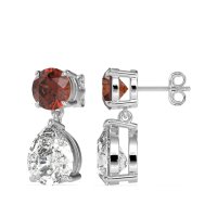 Round and Pear Drop Earrings