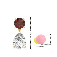 Round and Pear Drop Earrings