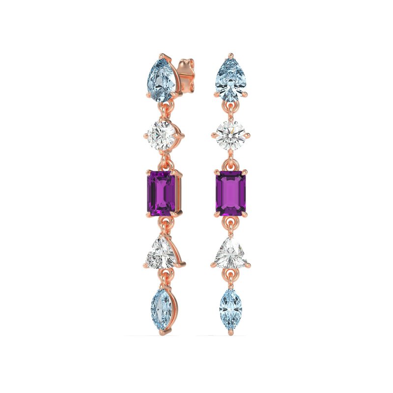 Multi-Shape Dangling Earrings