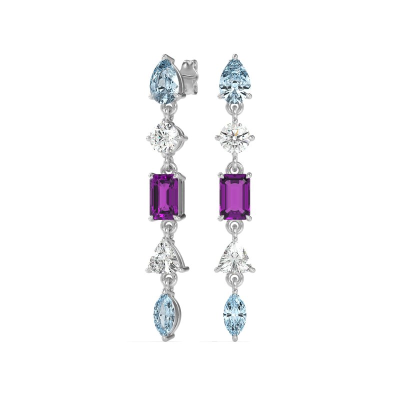 Multi-Shape Dangling Earrings
