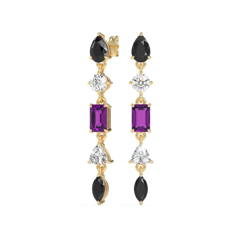 Multi-Shape Dangling Earrings