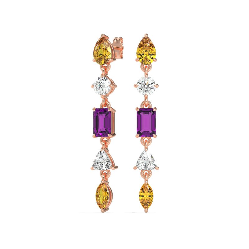 Multi-Shape Dangling Earrings