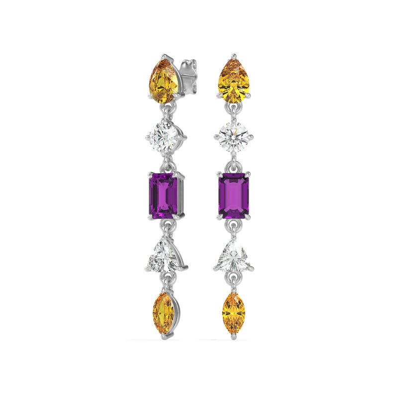 Multi-Shape Dangling Earrings