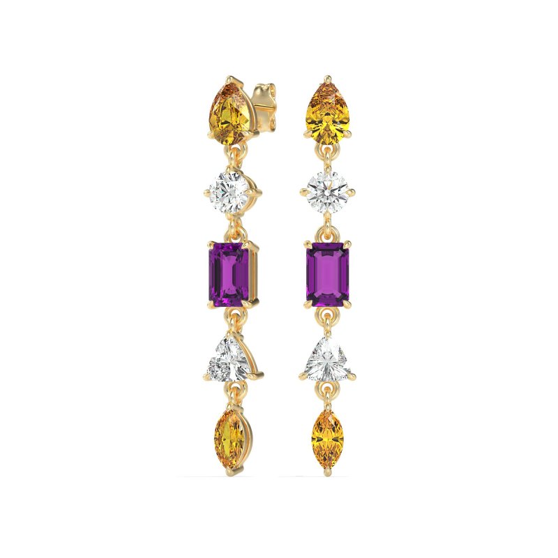 Multi-Shape Dangling Earrings