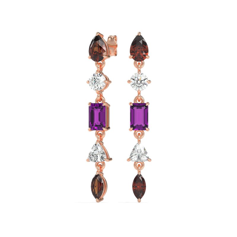 Multi-Shape Dangling Earrings