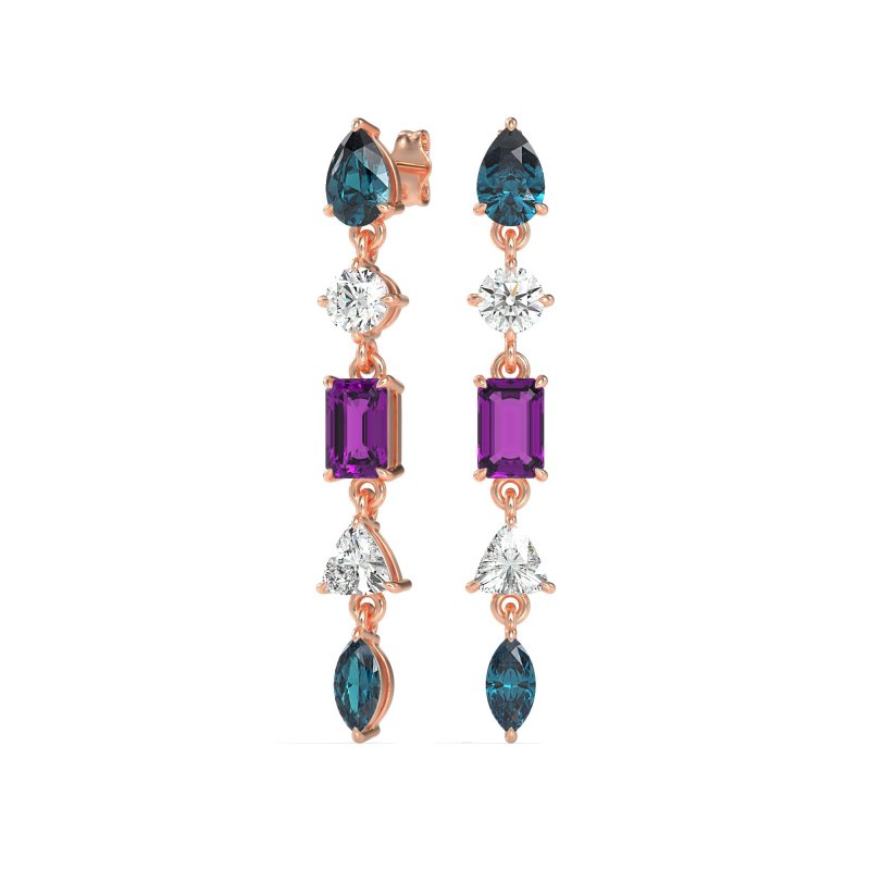 Multi-Shape Dangling Earrings