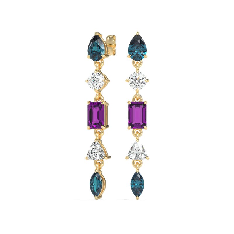 Multi-Shape Dangling Earrings
