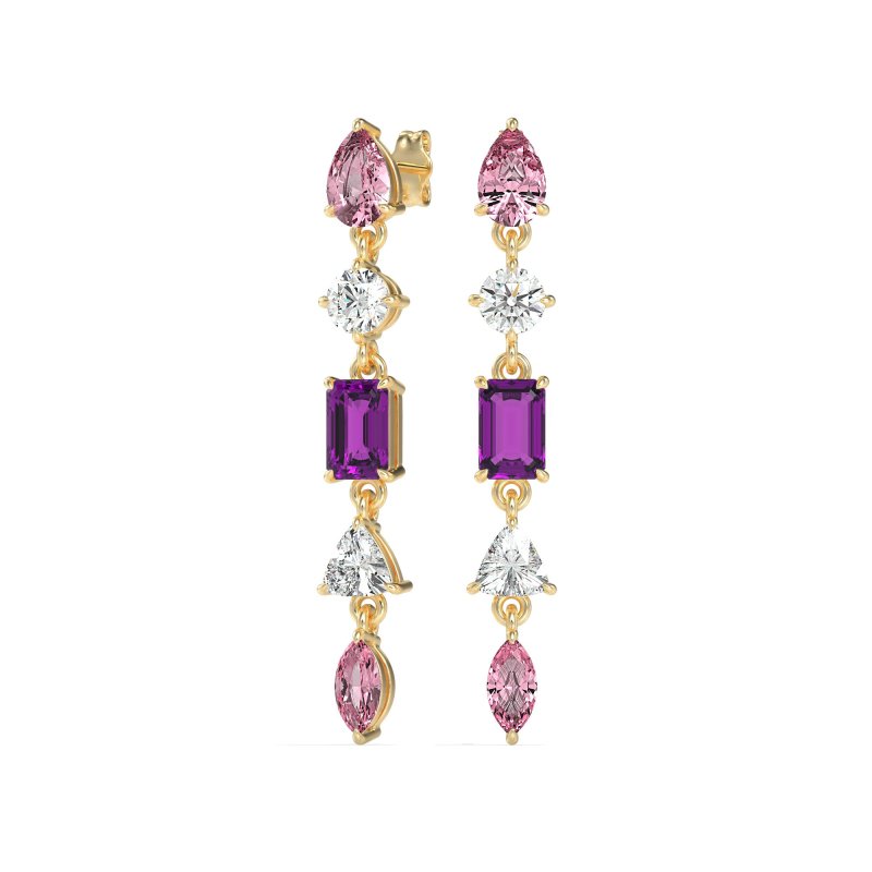 Multi-Shape Dangling Earrings
