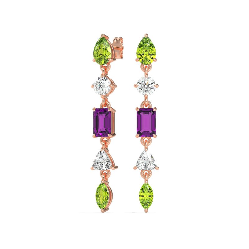 Multi-Shape Dangling Earrings