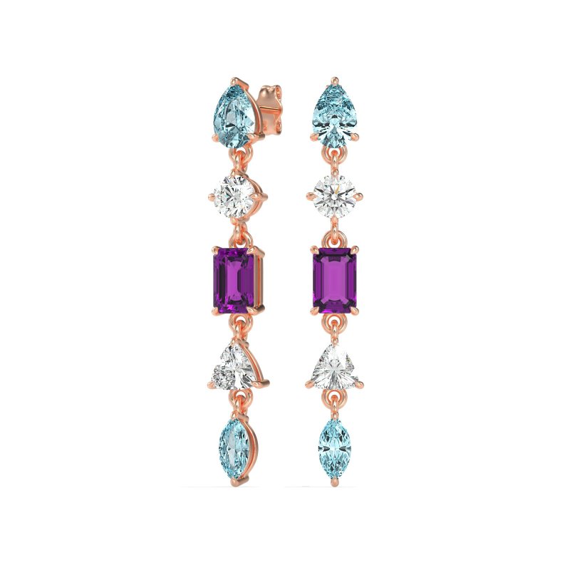 Multi-Shape Dangling Earrings