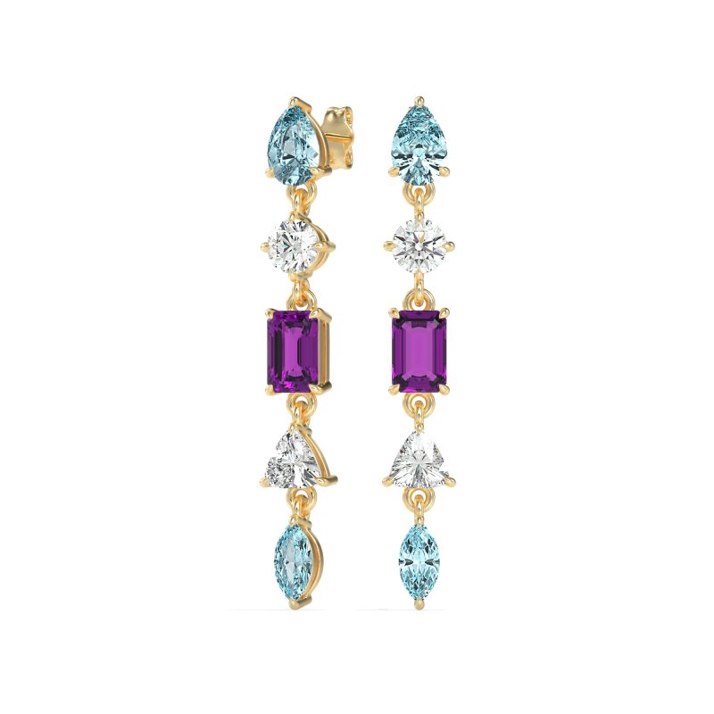 Multi-Shape Dangling Earrings