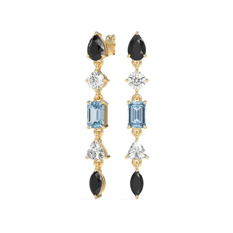 Multi-Shape Dangling Earrings