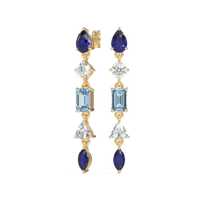 Multi-Shape Dangling Earrings