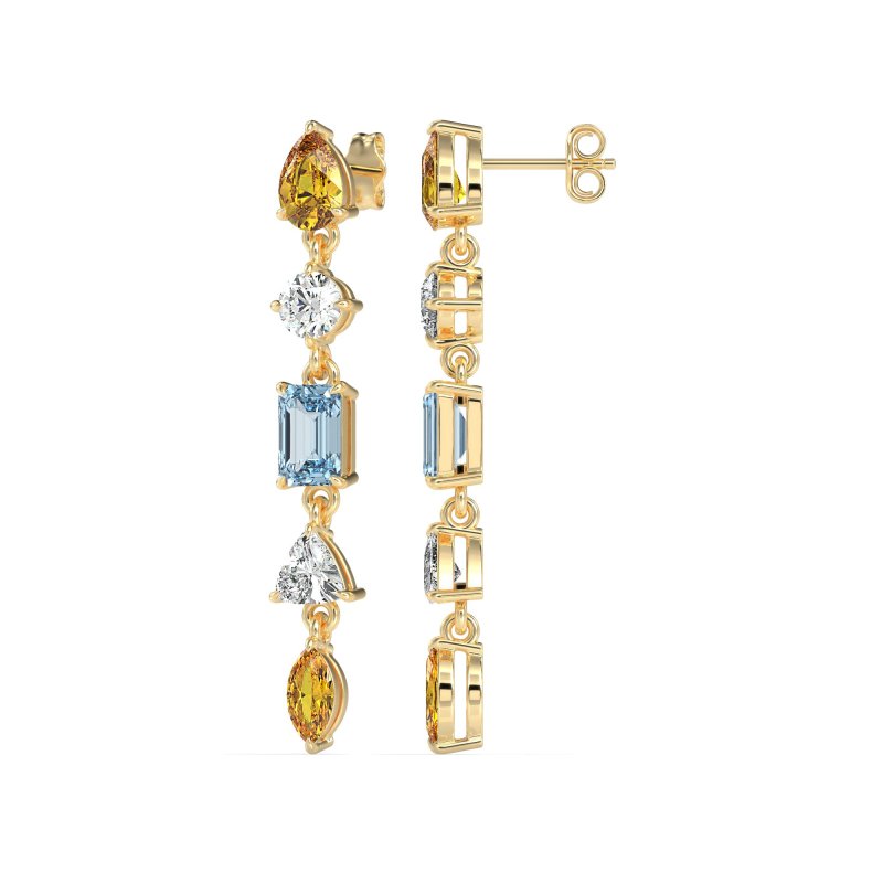 Multi-Shape Dangling Earrings