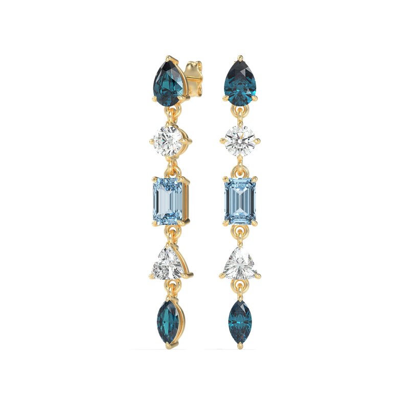 Multi-Shape Dangling Earrings