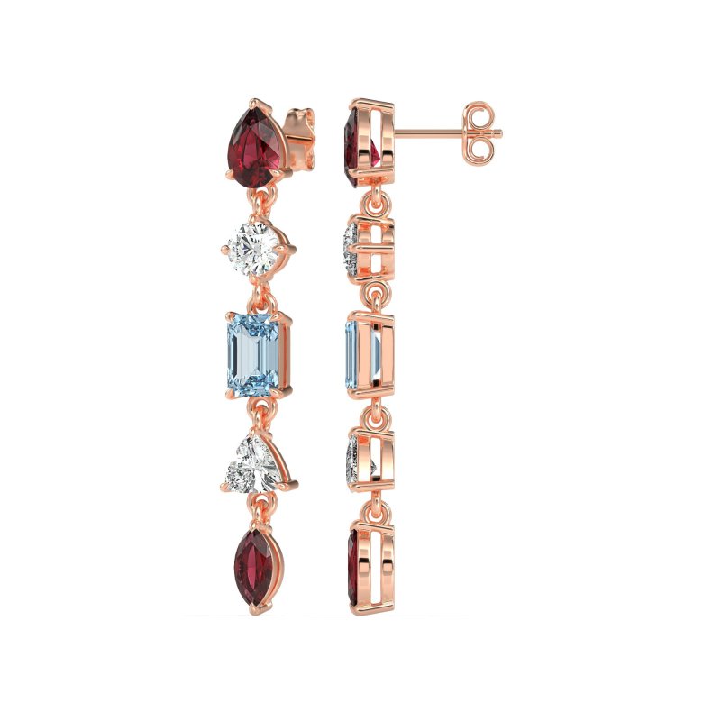 Multi-Shape Dangling Earrings