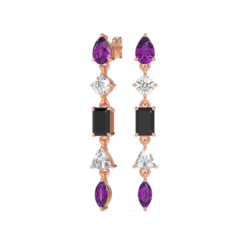 Multi-Shape Dangling Earrings