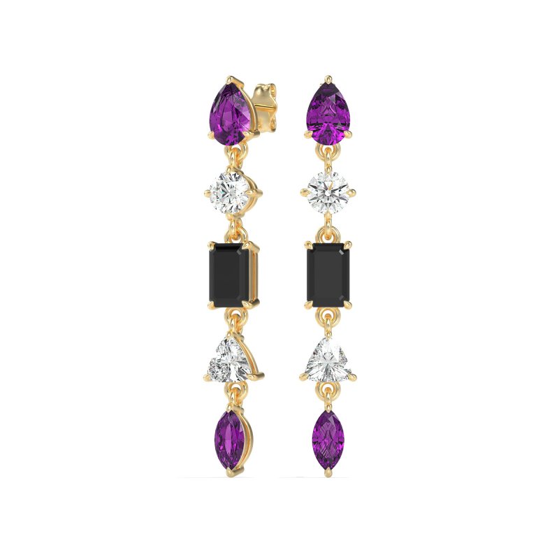 Multi-Shape Dangling Earrings