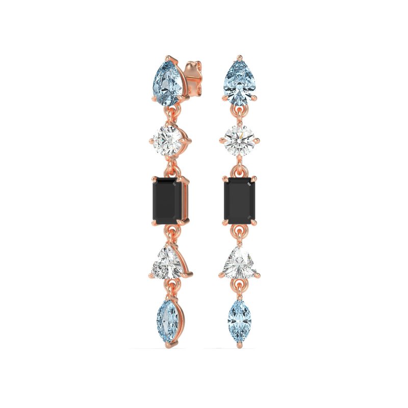 Multi-Shape Dangling Earrings