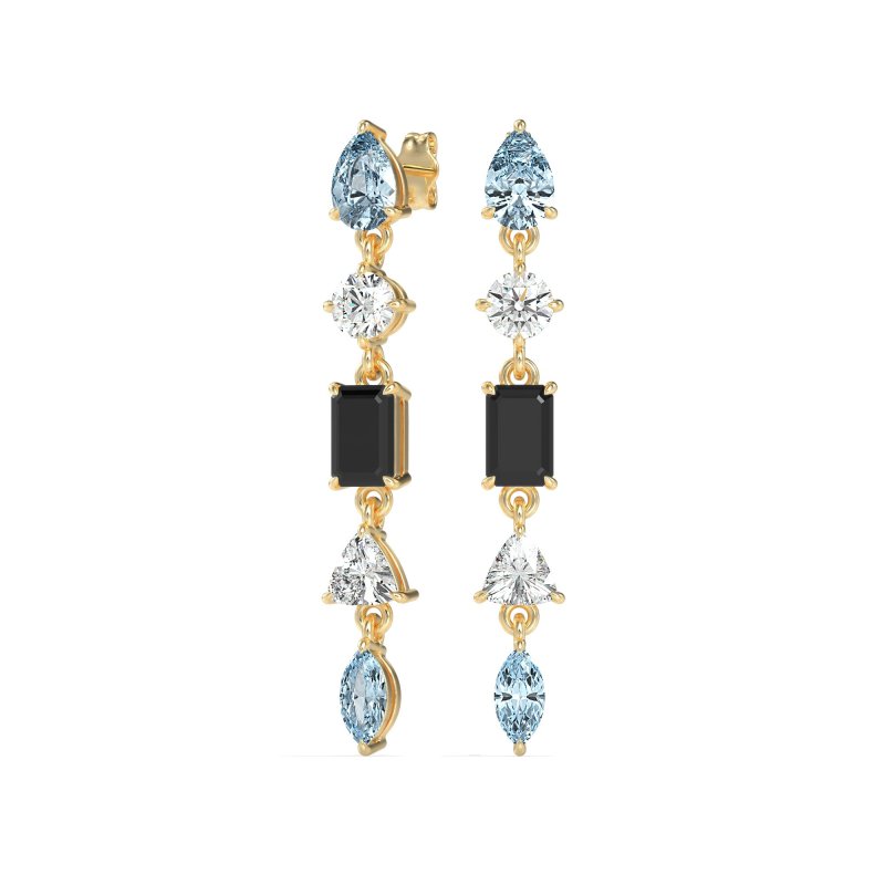 Multi-Shape Dangling Earrings