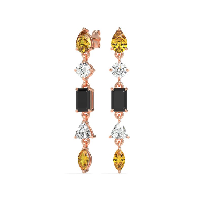 Multi-Shape Dangling Earrings