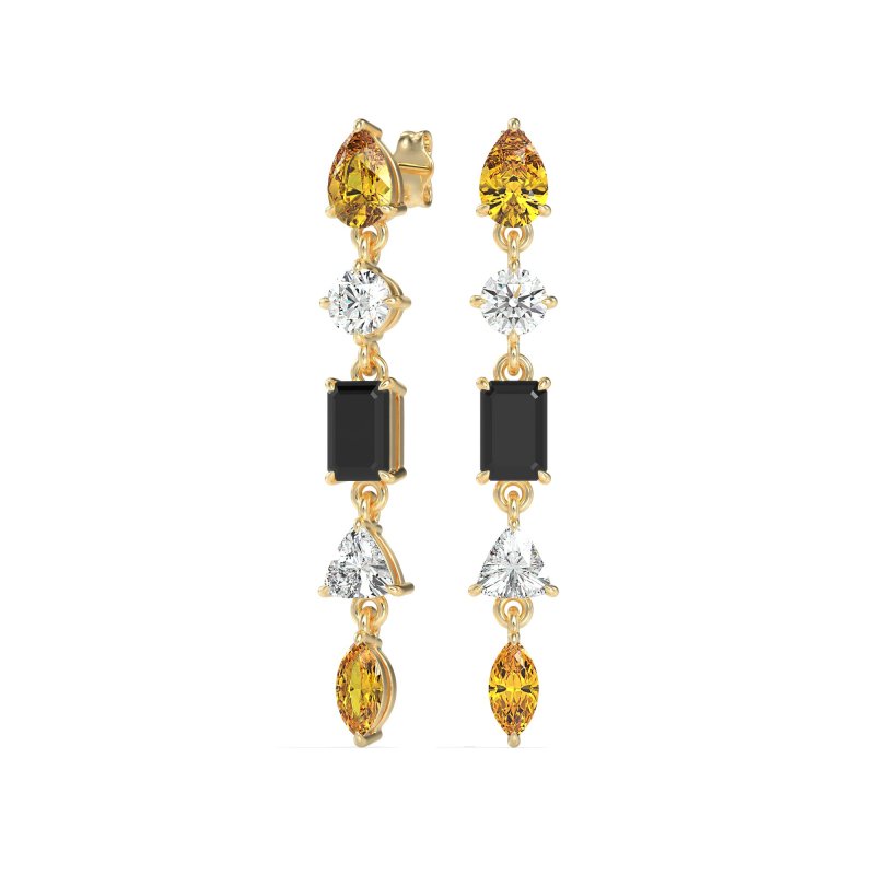 Multi-Shape Dangling Earrings