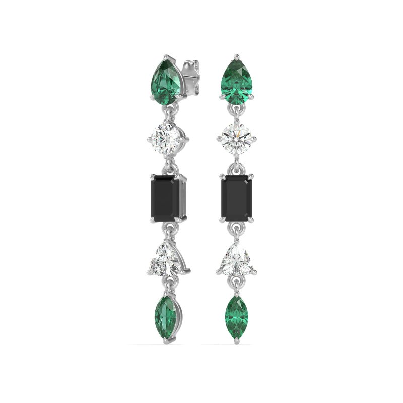 Multi-Shape Dangling Earrings
