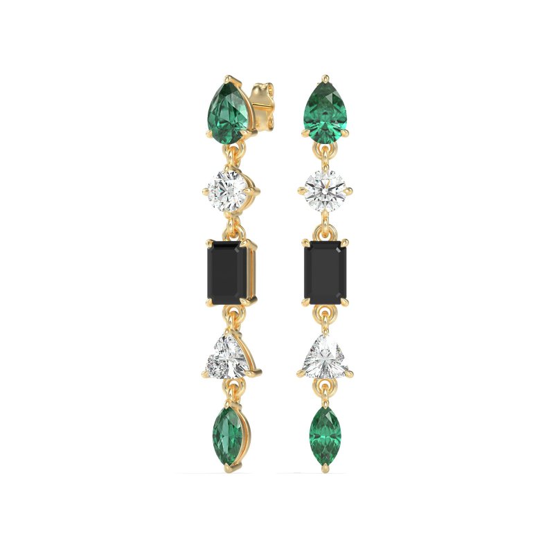 Multi-Shape Dangling Earrings