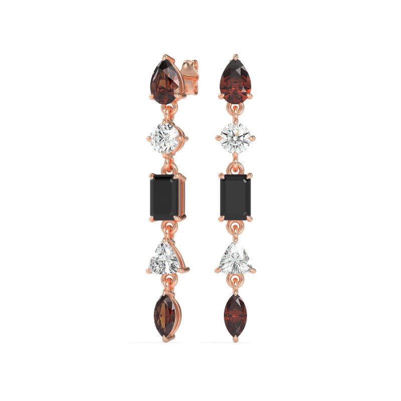 Multi-Shape Dangling Earrings